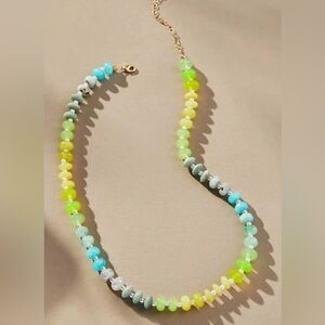 Boho rainbow beaded necklace N513